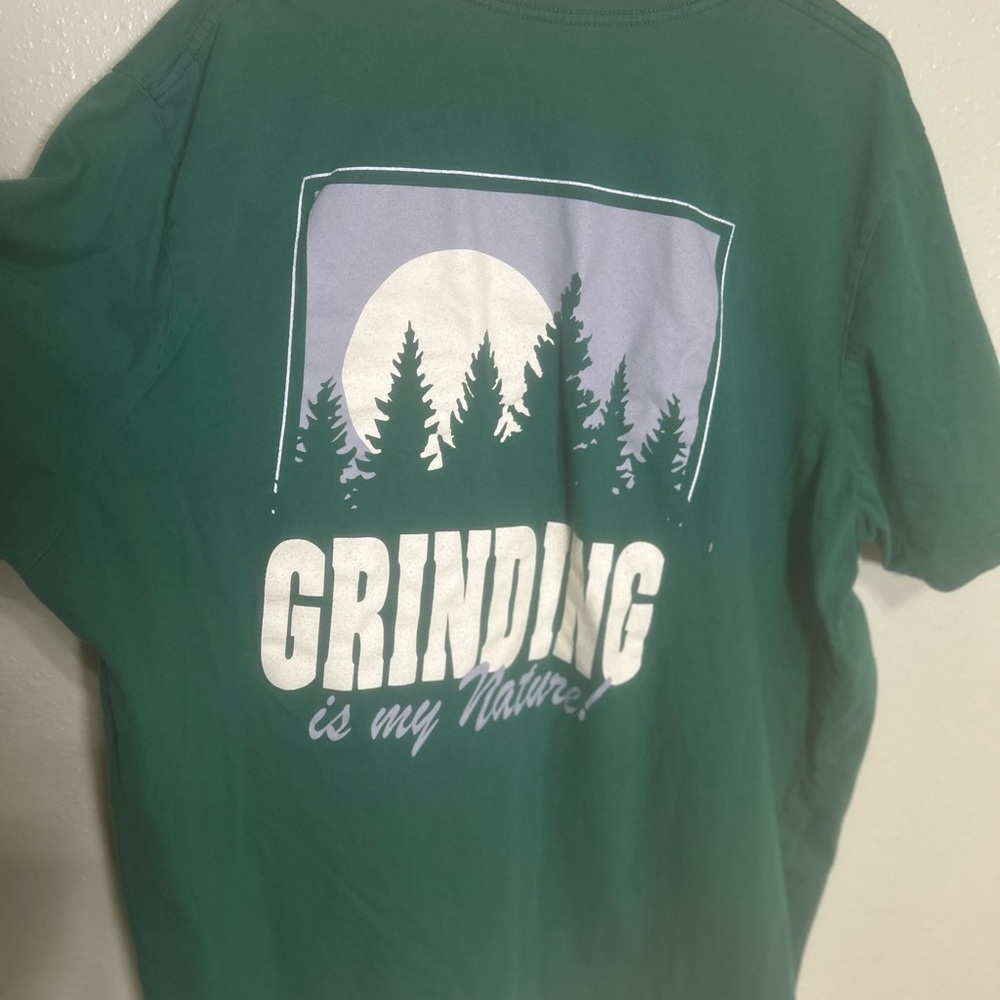 Green Graphic Tee with Nature Print
